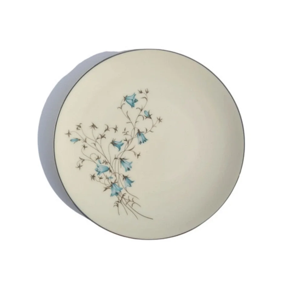 Vintage‎ 60s Flintridge Belnor Blue Gray Floral California Ceramic Salad Plate